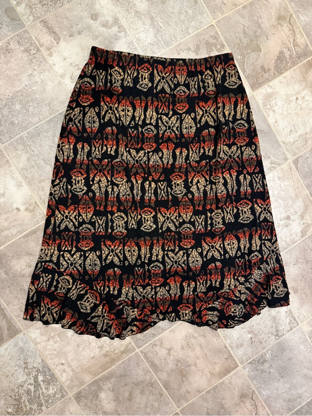 Vintage Mirasol Boho Tribal Midi Skirt